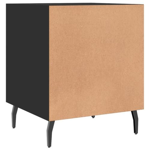 Sengeborde 2 stk. 40x40x50 cm konstrueret træ sort
