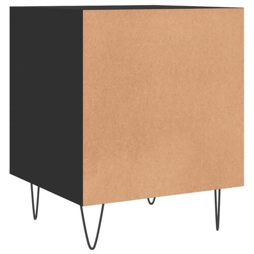 Sengeborde 2 stk. 40x40x50 cm konstrueret træ sort