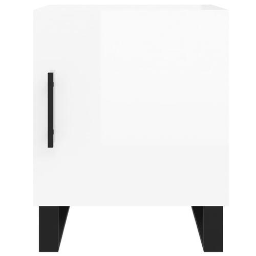 Sengeborde 2 stk. 40x40x50 cm konstrueret træ hvid højglans