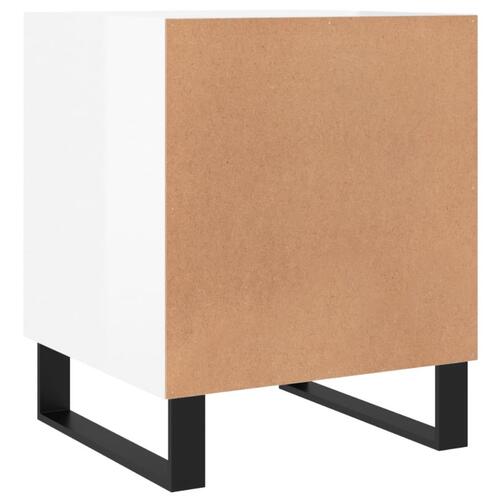 Sengeborde 2 stk. 40x40x50 cm konstrueret træ hvid højglans