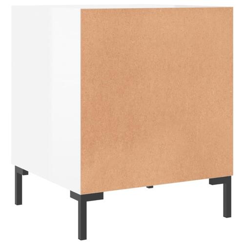 Sengeborde 2 stk. 40x40x50 cm konstrueret træ hvid højglans