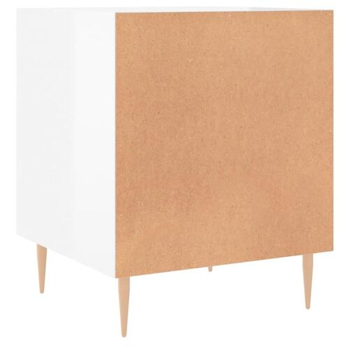 Sengeborde 2 stk. 40x40x50 cm konstrueret træ hvid højglans