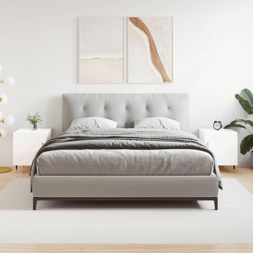 Sengeborde 2 stk. 40x40x50 cm konstrueret træ hvid højglans