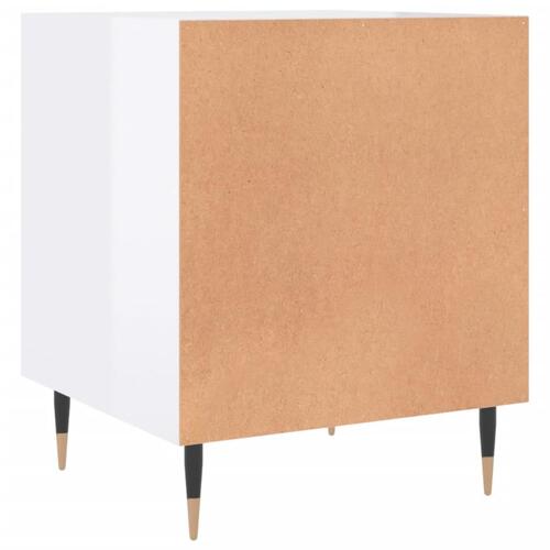 Sengeborde 2 stk. 40x40x50 cm konstrueret træ hvid højglans