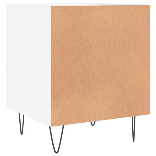 Sengeborde 2 stk. 40x40x50 cm konstrueret træ hvid højglans
