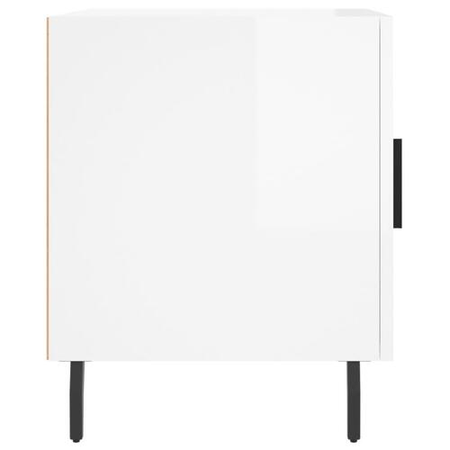 Sengeborde 2 stk. 40x40x50 cm konstrueret træ hvid højglans