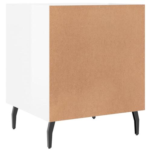 Sengeborde 2 stk. 40x40x50 cm konstrueret træ hvid højglans