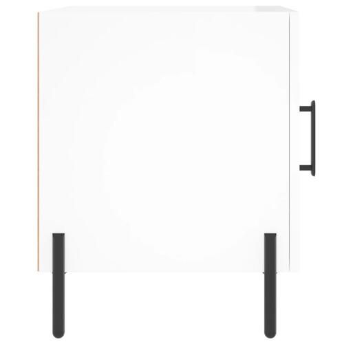 Sengeborde 2 stk. 40x40x50 cm konstrueret træ hvid højglans