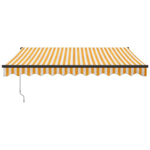 Foldemarkise manuel betjening 3x2,5 m stof aluminium gul hvid