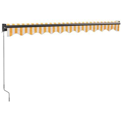 Foldemarkise manuel betjening 3x2,5 m stof aluminium gul hvid