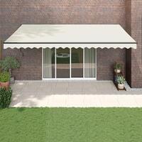 Foldemarkise manuel betjening 5x3 m stof aluminium creme