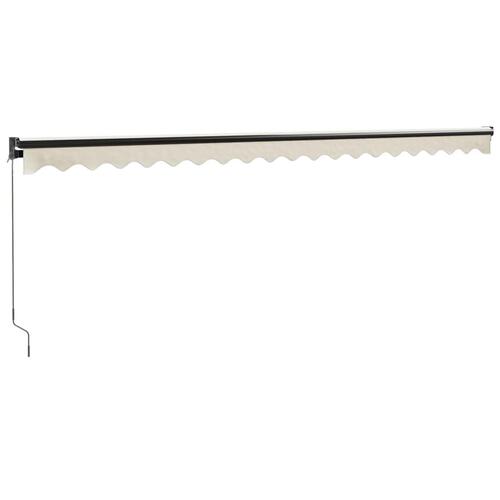 Foldemarkise manuel betjening 5x3 m stof aluminium creme