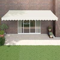 Foldemarkise manuel betjening 5x3 m stof aluminium creme
