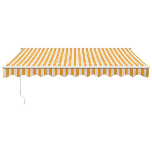 Foldemarkise manuel betjening 3,5x2,5 m stof aluminium gul hvid