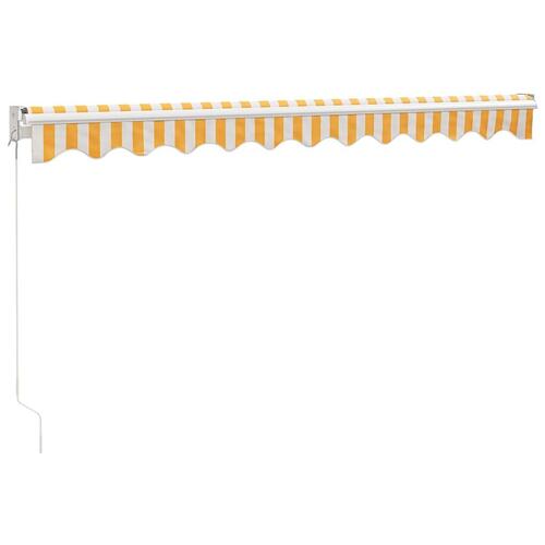 Foldemarkise manuel betjening 3,5x2,5 m stof aluminium gul hvid