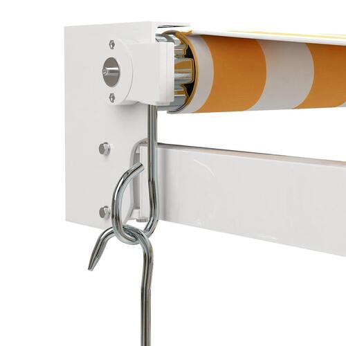 Foldemarkise manuel betjening 3,5x2,5 m stof aluminium gul hvid