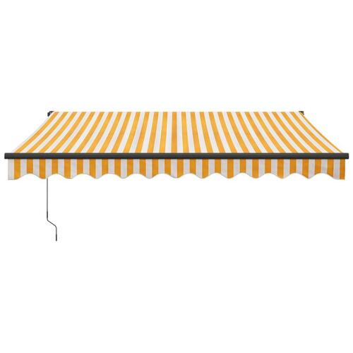 Foldemarkise manuel betjening 3,5x2,5 m stof aluminium gul hvid
