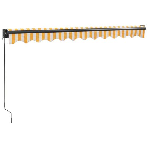 Foldemarkise manuel betjening 3,5x2,5 m stof aluminium gul hvid