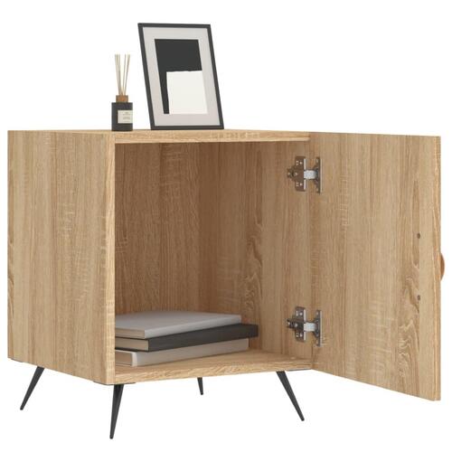 Sengeborde 2 stk. 40x40x50 cm konstrueret træ sonoma-eg