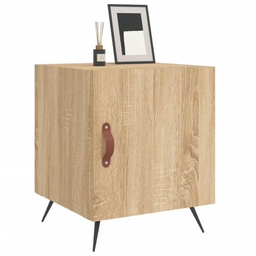 Sengeborde 2 stk. 40x40x50 cm konstrueret træ sonoma-eg