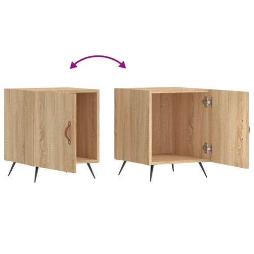 Sengeborde 2 stk. 40x40x50 cm konstrueret træ sonoma-eg