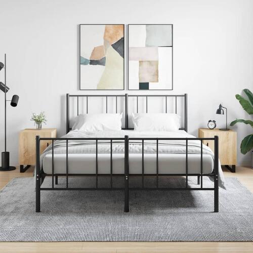 Sengeborde 2 stk. 40x40x50 cm konstrueret træ sonoma-eg