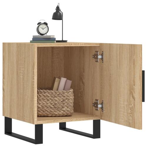 Sengeborde 2 stk. 40x40x50 cm konstrueret træ sonoma-eg