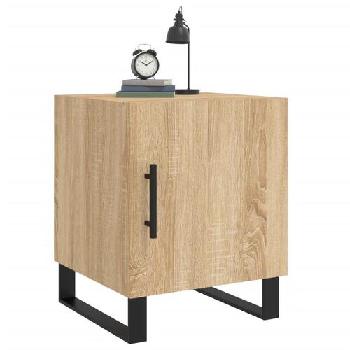 Sengeborde 2 stk. 40x40x50 cm konstrueret træ sonoma-eg