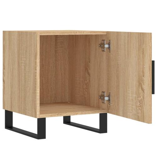 Sengeborde 2 stk. 40x40x50 cm konstrueret træ sonoma-eg
