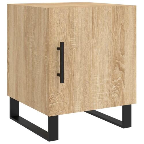 Sengeborde 2 stk. 40x40x50 cm konstrueret træ sonoma-eg