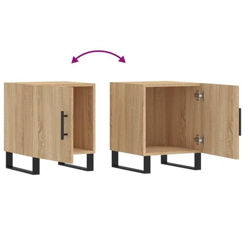 Sengeborde 2 stk. 40x40x50 cm konstrueret træ sonoma-eg