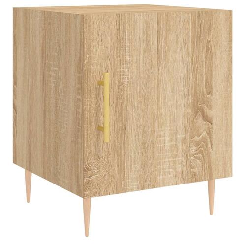 Sengeborde 2 stk. 40x40x50 cm konstrueret træ sonoma-eg