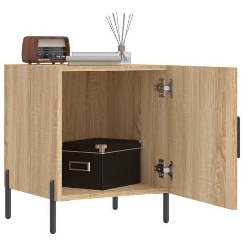 Sengeborde 2 stk. 40x40x50 cm konstrueret træ sonoma-eg