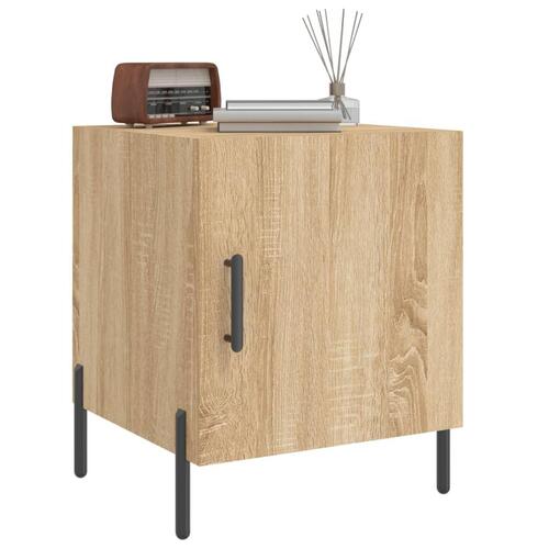 Sengeborde 2 stk. 40x40x50 cm konstrueret træ sonoma-eg