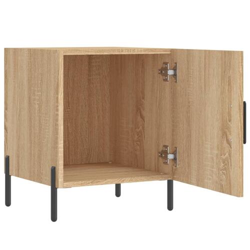Sengeborde 2 stk. 40x40x50 cm konstrueret træ sonoma-eg