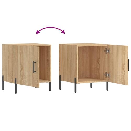 Sengeborde 2 stk. 40x40x50 cm konstrueret træ sonoma-eg