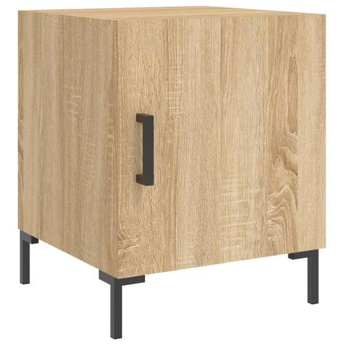 Sengeborde 2 stk. 40x40x50 cm konstrueret træ sonoma-eg