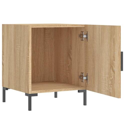 Sengeborde 2 stk. 40x40x50 cm konstrueret træ sonoma-eg