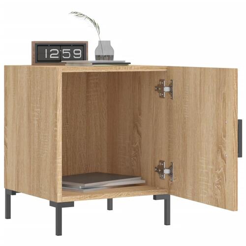 Sengeborde 2 stk. 40x40x50 cm konstrueret træ sonoma-eg