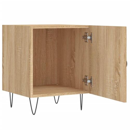 Sengeborde 2 stk. 40x40x50 cm konstrueret træ sonoma-eg