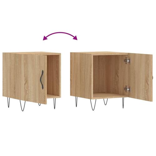 Sengeborde 2 stk. 40x40x50 cm konstrueret træ sonoma-eg