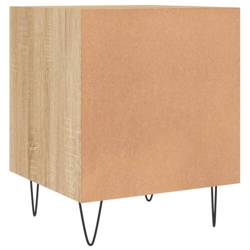 Sengeborde 2 stk. 40x40x50 cm konstrueret træ sonoma-eg