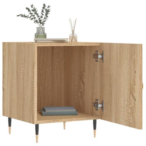Sengeborde 2 stk. 40x40x50 cm konstrueret træ sonoma-eg