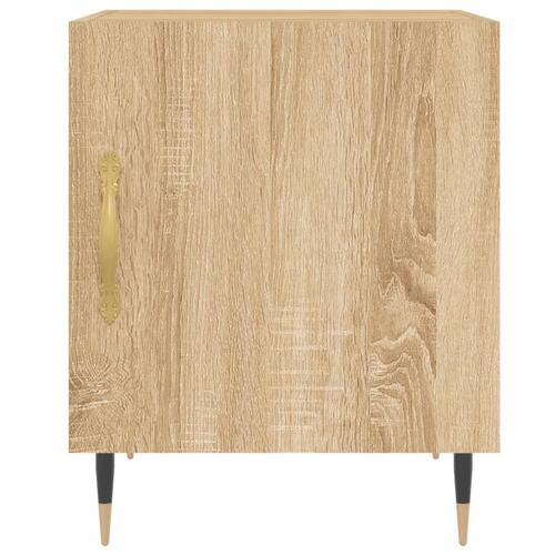 Sengeborde 2 stk. 40x40x50 cm konstrueret træ sonoma-eg