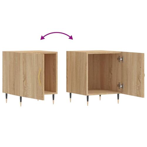 Sengeborde 2 stk. 40x40x50 cm konstrueret træ sonoma-eg