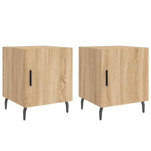 Sengeborde 2 stk. 40x40x50 cm konstrueret træ sonoma-eg