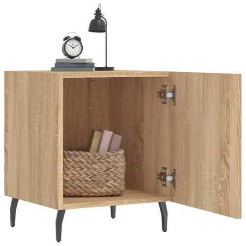 Sengeborde 2 stk. 40x40x50 cm konstrueret træ sonoma-eg