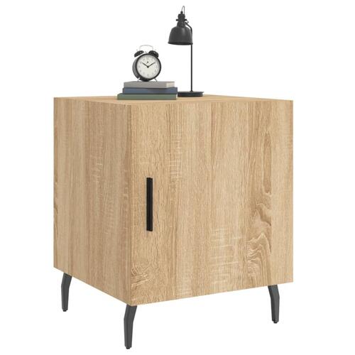 Sengeborde 2 stk. 40x40x50 cm konstrueret træ sonoma-eg