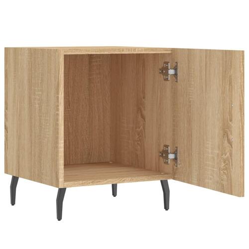 Sengeborde 2 stk. 40x40x50 cm konstrueret træ sonoma-eg