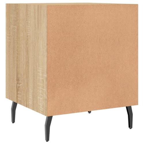 Sengeborde 2 stk. 40x40x50 cm konstrueret træ sonoma-eg